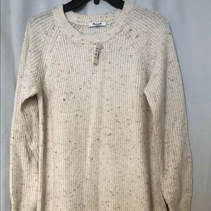 NWT Madewell Curved Hem Sweater Dress DONEGAL PEARL marled sweater dress
